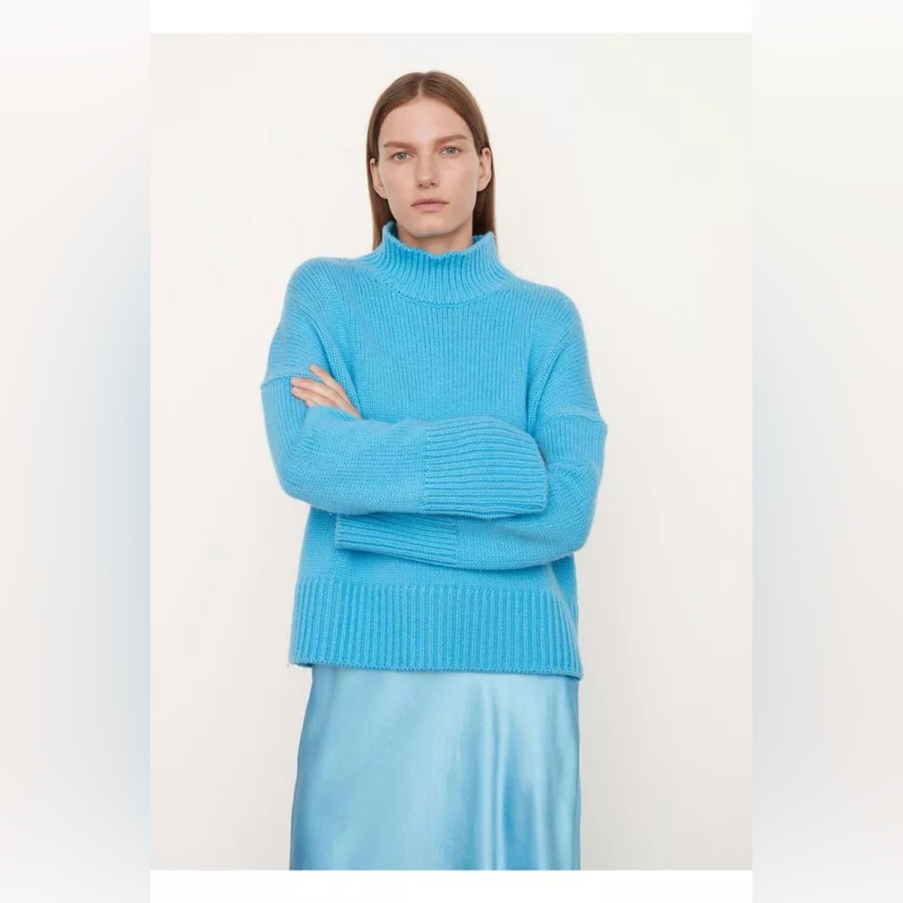 NWT $525 Vince Cashmere And Wool Mock Neck Sweater